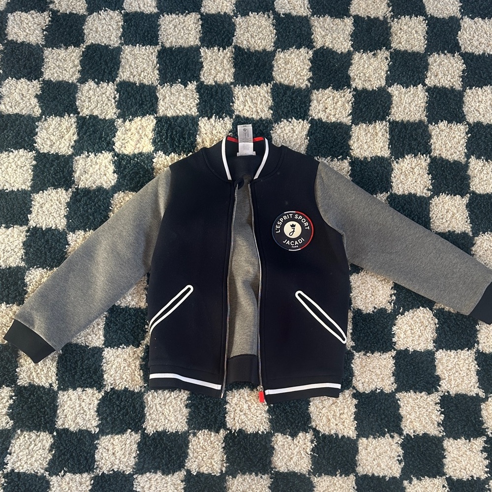 Jacadi Navy and Gray Kids' Varsity Bomber Jacket